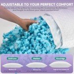 PlushHavenCloud New Adjustable Pillows Queen Size Set of 2 - Cooling Shredded Memory Foam Pillow for Sleeping 2 Pack, Bed Pillows for Side, Back, and Stomach Sleepers, Supportive, Washable Cover