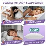 PlushHavenCloud New Adjustable Pillows Queen Size Set of 2 - Cooling Shredded Memory Foam Pillow for Sleeping 2 Pack, Bed Pillows for Side, Back, and Stomach Sleepers, Supportive, Washable Cover