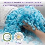 PlushHavenCloud New Adjustable Pillows Queen Size Set of 2 - Cooling Shredded Memory Foam Pillow for Sleeping 2 Pack, Bed Pillows for Side, Back, and Stomach Sleepers, Supportive, Washable Cover