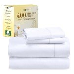 California Design Den Full Size Bed Sheets Set - Soft 400 Thread Count Sateen, Natural 100% Cotton Sheets Full Size Bed Set, Deep Pockets for a, Durable Bedding - White