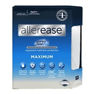 AllerEase Waterproof Mattress Protector, Maximum Allergy Mattress Protector, Queen Zippered Mattress Cover