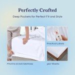 California Design Den Full Size Bed Sheets Set - Soft 400 Thread Count Sateen, Natural 100% Cotton Sheets Full Size Bed Set, Deep Pockets for a, Durable Bedding - White