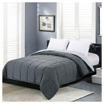 Homelike Moment Comforters Queen Size - Grey Duvet Insert Down Alternative Bed Queen Comforter, Lightweight Bedding Comforters Full Size Quilted Soft All Season Reversible Dark Gray/Light Grey