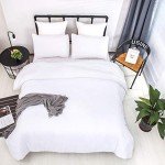 CLOTHKNOW White King Size Comforter Set 3Pcs White Bedding Comforter Sets Plain White Comforter King Solid White Bed Comforter Sets White Comforter Sets King