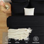 CozyLux King Comforter Set Black, 7 Pieces Bed in a Bag Soft Bedding Comforter Set with Sheets, All Season Boho 7PC Bed Sets with Comforter, Fitted Sheets, Flat Sheets, Pillow Shams and Pillowcases