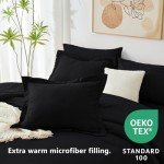 CozyLux King Comforter Set Black, 7 Pieces Bed in a Bag Soft Bedding Comforter Set with Sheets, All Season Boho 7PC Bed Sets with Comforter, Fitted Sheets, Flat Sheets, Pillow Shams and Pillowcases