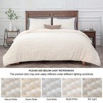 BEDELITE Fleece Queen Comforter Set -Super Soft & Warm Fluffy Cream White Bedding, Luxury Fuzzy Heavy Bed Set for Winter with 2 Pillow Cases