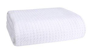 BELIZZI HOME 100% Cotton Bed Blanket, Breathable, King Size, Cotton Thermal Blankets, Perfect for Layering Any Bed for All Season, White