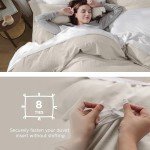 Bedsure Duvet Cover Queen Size - 3 Pieces Prewashed Extra Soft Bedding Set, Includes 1 Duvet Cover 90x90 Inches with Zipper Closure & 2 Pillow Shams, Linen, Comforter Not Included