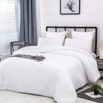 CLOTHKNOW White King Size Comforter Set 3Pcs White Bedding Comforter Sets Plain White Comforter King Solid White Bed Comforter Sets White Comforter Sets King