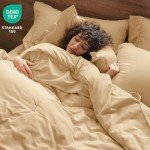 PHF 7 Pieces King Comforter Set, Lightweight Bed in A Bag & 18" Sheet Set for All Season, Ultra Soft Cozy Bedding with Comforter, Sheets, Pillowcases & Shams, Beige