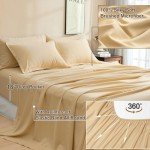 PHF 7 Pieces King Comforter Set, Lightweight Bed in A Bag & 18" Sheet Set for All Season, Ultra Soft Cozy Bedding with Comforter, Sheets, Pillowcases & Shams, Beige
