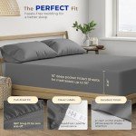 THREAD SPREAD 100% Egyptian Cotton Sheets Full Size - 600 Thread Count Sheets 4 PC 16" Deep Pocket Full Size Sheets Set, High Thread Count Soft Cooling Sateen Weave Hotel Luxury Sheets Set - Dark Grey