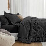 Love's cabin Twin Comforter Set Black, 5 Pieces Twin Bed in a Bag, All Season Twin Bedding Sets with 1 Comforter, 1 Flat Sheet, 1 Fitted Sheet, 1 Pillowcase and 1 Pillow Sham