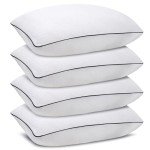 Higoom Standard Size Bed Pillows for Sleeping 4 Pack,Luxury Hotel Pillows,Comfortable and Supportive,Machine Washable,Suitable for Stomach,Back and Side Sleepers.
