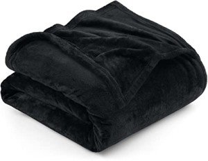 Utopia Bedding Fleece Blanket Full Size Black 300GSM Luxury Fuzzy Soft Anti-Static Microfiber Bed Blanket (90x84 Inch)