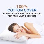 zibroges Goose Feather Pillows Queen Size Pack of 2 - Down Hotel Bed Pillows for Sleeping, Soft 600 Thread Count Cotton Cover, Fluffy Support Surround Fill Polyester for Side, Back, Stomach Sleepers