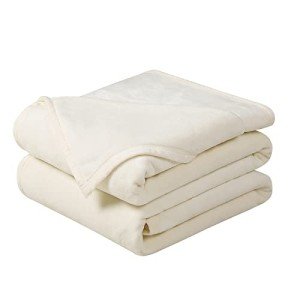 Soft California King Blanket Warm Fuzzy Microplush Lightweight Thermal Fleece Blankets for Couch Bed Sofa,102X108Inch,Ivory