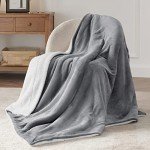 Bedsure Sherpa Fleece Throw Blanket Twin Size for Couch - Thick and Warm, Soft Fuzzy Plush Blanke for Winter, Grey, 60x80 Inches