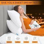 UYWO Cooling Memory Foam Pillows Firm and Soft, Queen Size Set of 2, Original Adjustable Pillows for Side, Back or Stomach Sleepers