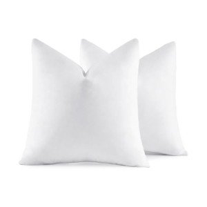 MIULEE 22x22 Pillow Inserts,Set of 2 Down Feather Throw Pillows for Couch Sofa Bed, Decorative Fluffy Throw Pillow Inserts Cotton Fabric,White