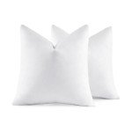 MIULEE 22x22 Pillow Inserts,Set of 2 Down Feather Throw Pillows for Couch Sofa Bed, Decorative Fluffy Throw Pillow Inserts Cotton Fabric,White