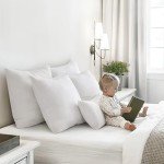 MIULEE 22x22 Pillow Inserts,Set of 2 Down Feather Throw Pillows for Couch Sofa Bed, Decorative Fluffy Throw Pillow Inserts Cotton Fabric,White