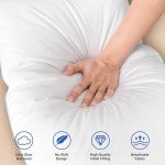 zibroges Goose Feather Pillows Queen Size Pack of 2 - Down Hotel Bed Pillows for Sleeping, Soft 600 Thread Count Cotton Cover, Fluffy Support Surround Fill Polyester for Side, Back, Stomach Sleepers