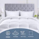 Utopia Bedding Comforters California King Size, All Season Duvet Insert, Down Alternative Box Stitched Bed Comforter with Corner Tabs, Machine Washable (White)