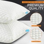 UYWO Cooling Memory Foam Pillows Firm and Soft, Queen Size Set of 2, Original Adjustable Pillows for Side, Back or Stomach Sleepers