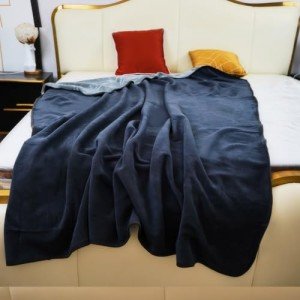 Ahinahwap Waterproof Blanket for Bed Couch Sofa, 60"x80" Reversible & Washable, Waterproof Blanket Queen Size, Waterproof Bed Blanket, Water Resistant Blanket (Dark Grey/Silver Grey)