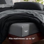 Bedsure King Comforter Set Black, 8 Pieces Prewashed King Size Bed in a Bag with Soft Fleece Bed Blanket, Down Alternative Bedding Set for All Seasons, Sheets, Pillowcases & Shams