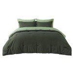 Bedsure Bed in a Bag Queen Size 7 Pieces - 100% Cotton Sheet and Polyester Bedding Comforter Sets, Soft Olive Green Bed Set with Down Alternative Comforter, Cotton Sheets, Pillowcases & Shams