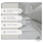 Linen Home 100% Cotton Percale Sheets King Size, White, Deep Pocket, 4 Pieces Set - 1 Flat, 1 Deep Pocket Fitted Sheet and 2 Pillowcases, Crisp Cool and Strong Bed Linen