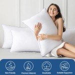 JOLLYVOGUE Pillows Standard Size Set of 4, Cooling and Supportive Bed Pillows with Super Soft Down Alternative Fill, Luxury Fluffy Hotel Quality for Side, Back and Stomach Sleepers