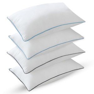 Flanhorest Bed Pillows for Sleeping - Pillows Standard Size Set of 4 Cooling Luxury Hotel Quality Pillow with Premium Plush Soft Down Alternative Fill for Side Back or Stomach Sleepers