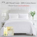 California Design Den Queen Size Duvet Cover Only - Premium 400 Thread Count 100% Cotton Duvet Cover, Soft Sateen Weave, Button Closure and Corner Ties (1 Piece, White, Queen)