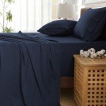 HYPREST Extra Deep Pocket King Sheet Sets Fits 18"-24" in Deep Mattress -100% Cotton King Sheet Set,Navy Blue Sheets Soft Wrinkle Free Cooling Sheet Sets for King Bed Deep Pocket