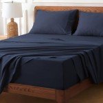 HYPREST Extra Deep Pocket King Sheet Sets Fits 18"-24" in Deep Mattress -100% Cotton King Sheet Set,Navy Blue Sheets Soft Wrinkle Free Cooling Sheet Sets for King Bed Deep Pocket