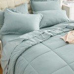 EMME Twin Comforter Set with Sheets 5 Pieces Twin Size Bed in a Bag Set for All Seaon, Twin/Twin XL Ultra Soft Aqua Bedding Sets with Comforter, Sheets, Pillowcase & Sham