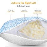 Love Attitude Shredded Memory Foam Pillows Queen Size Set of 2, Cooling Firm Pillows Queen Size 2 Pack for Bed, Adjustable for Side Back Stomach Sleepers