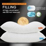 UYWO Cooling Memory Foam Pillows Firm and Soft, Queen Size Set of 2, Original Adjustable Pillows for Side, Back or Stomach Sleepers