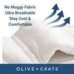 Olive + Crate 100% Cooling Bamboo Comforter from Viscose - King Size - Hypoallergenic, Breathable & Moisture-Wicking Bedding - All Season Lightweight Plush Design - Organic Bamboo King Comforter