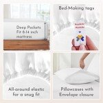 California Design Den Soft 100% Cotton Sheets Full Size Bed Set - Sateen Weave, Cooling Sheets, Deep Pockets with All Around Elastic for a, Durable Bedding Set - White