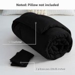 CozyLux King Size Comforter Set Black, 3 Pieces Solid comforter king size Breathable Quilted Style Bedding Sets, Luxury Soft Microfiber Down Alternative Comforter Bed Set (1 Comforter & 2 Pillowcases)