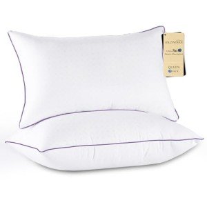 JOLLYVOGUE Pillows Queen Size Set of 2, Cooling and Supportive Bed Pillows with Super Soft Down Alternative Fill, Luxury Fluffy Hotel Quality for Side, Back, and Stomach Sleepers