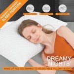 UYWO Cooling Memory Foam Pillows Firm and Soft, Queen Size Set of 2, Original Adjustable Pillows for Side, Back or Stomach Sleepers