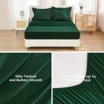 Andency King Size Comforter Set 7 Pieces Dark Emerald Green - Bed in a Bag King Boho Lightweight Fluffy Tufted Beddding Sets with Comforter, Sheets, Pillowcases & Shams