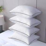 JOLLYVOGUE Bed Pillows Standard Size Set of 4, Cooling and Supportive Full Pillow 4 Pack with Down Alternative Filling for Side and Back Sleepers, Hotel Collection, 26x20 Inches