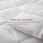 BPC Feather Comforter Queen Size, Filled with Feather and Down Fibers, All Season White Luxury Hotel Collection Bed Comforter, Ultra Soft Poly-Cotton Blend Fabric, 4 Corner Loop Tabs, 90"x90"